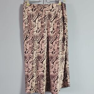 Snake Print Midi Skirt